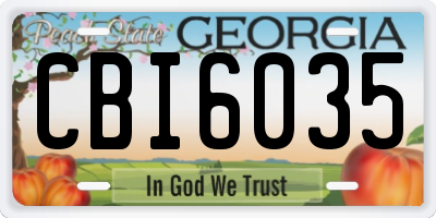 GA license plate CBI6035
