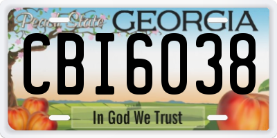 GA license plate CBI6038