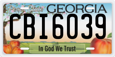 GA license plate CBI6039