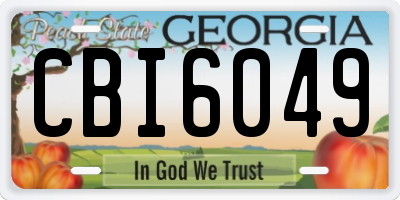 GA license plate CBI6049