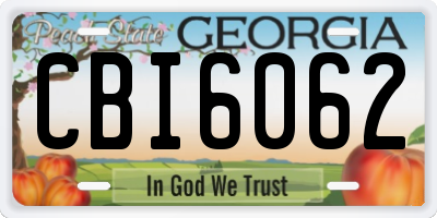 GA license plate CBI6062