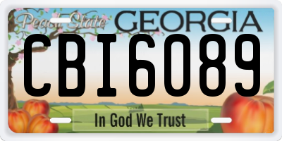 GA license plate CBI6089