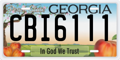 GA license plate CBI6111