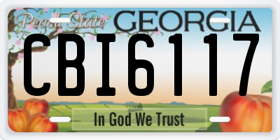 GA license plate CBI6117