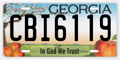 GA license plate CBI6119