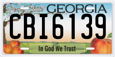 GA license plate CBI6139