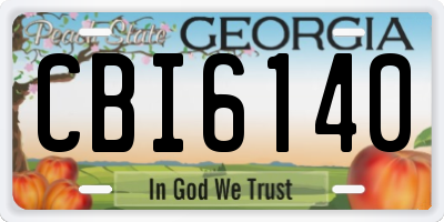 GA license plate CBI6140