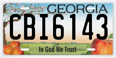 GA license plate CBI6143