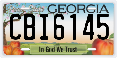 GA license plate CBI6145
