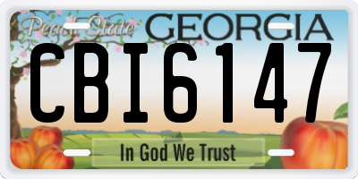 GA license plate CBI6147