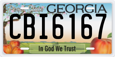 GA license plate CBI6167