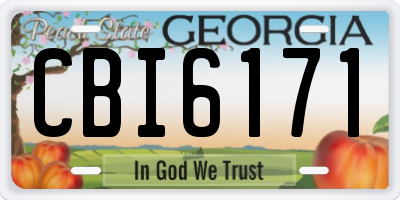 GA license plate CBI6171