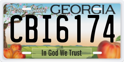 GA license plate CBI6174