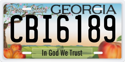 GA license plate CBI6189