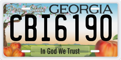 GA license plate CBI6190
