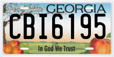 GA license plate CBI6195