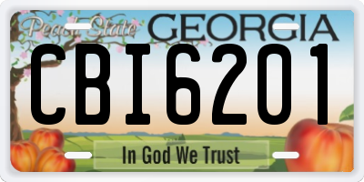 GA license plate CBI6201