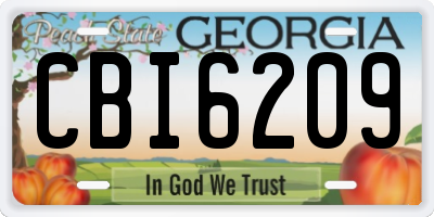 GA license plate CBI6209