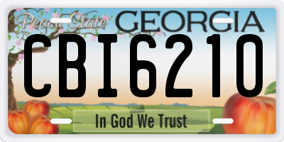 GA license plate CBI6210