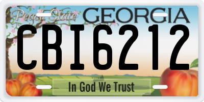 GA license plate CBI6212