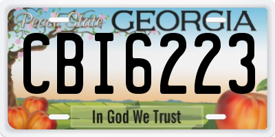 GA license plate CBI6223