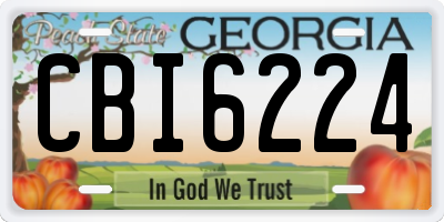 GA license plate CBI6224