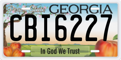GA license plate CBI6227
