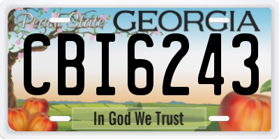 GA license plate CBI6243