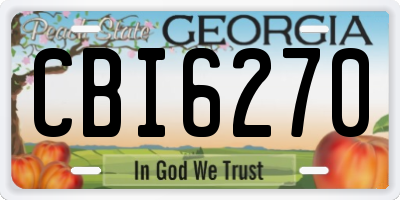 GA license plate CBI6270