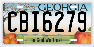 GA license plate CBI6279