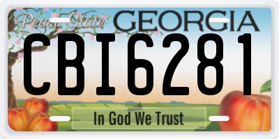 GA license plate CBI6281