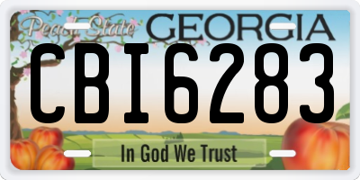 GA license plate CBI6283
