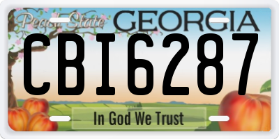 GA license plate CBI6287