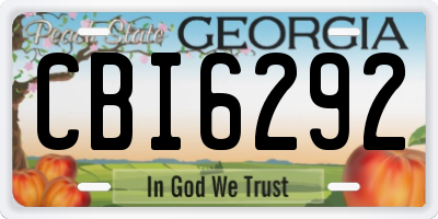 GA license plate CBI6292