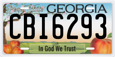 GA license plate CBI6293