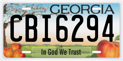 GA license plate CBI6294