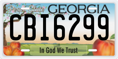 GA license plate CBI6299