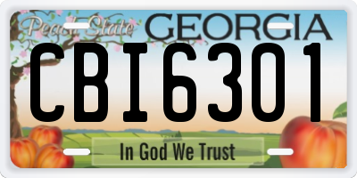 GA license plate CBI6301