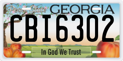 GA license plate CBI6302