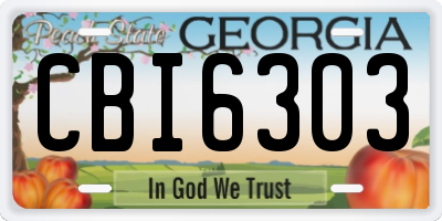 GA license plate CBI6303