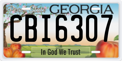 GA license plate CBI6307