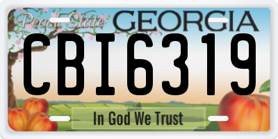 GA license plate CBI6319