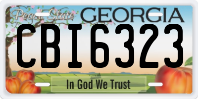 GA license plate CBI6323