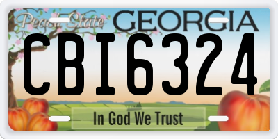 GA license plate CBI6324