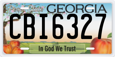 GA license plate CBI6327