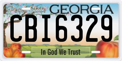 GA license plate CBI6329