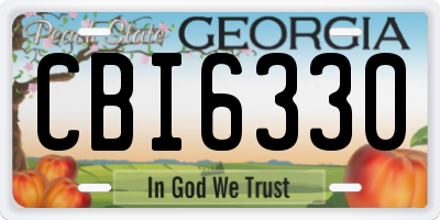 GA license plate CBI6330