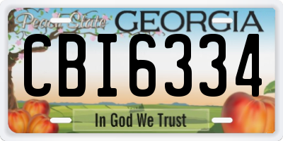 GA license plate CBI6334