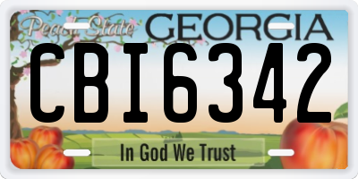 GA license plate CBI6342