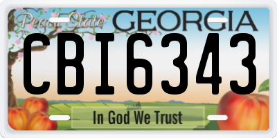 GA license plate CBI6343